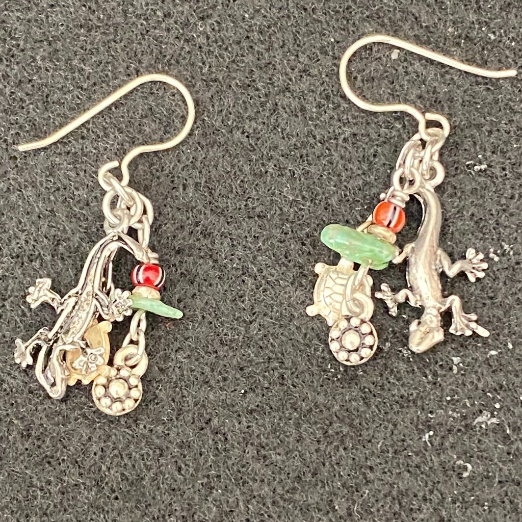 Sterling Silver Lizard Earrings 15$